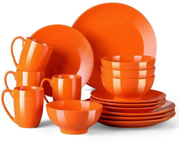 THE GREEN BLISS BOUTIQUE Pack of 16 Ceramic CERAMIC 16 PIECE DINNER SET Dinner Set