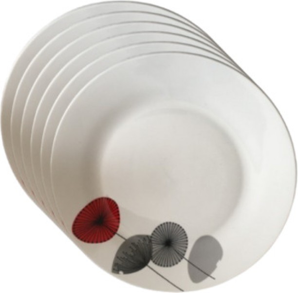 LONDZ Pack of 6 Ceramic REDWHICERAMPLATES Dinner Set