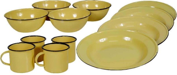 New World Enamelware Pack of 12 Stainless Steel Nonstick enamel coating Dinner Set