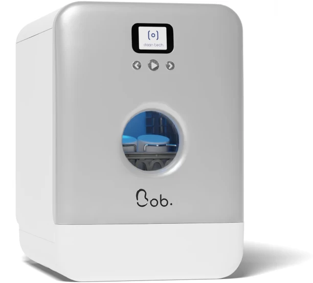 Daan Tech 4 Place Settings Countertop Dishwasher Bob Dishwasher Eco-Compact - Shiny Silver Gloss Door Finish