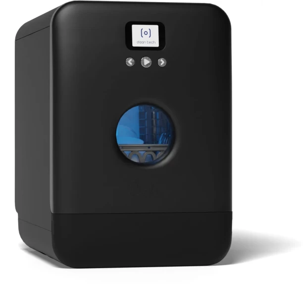 DaanTech 4 Place Settings Countertop Dishwasher Bob Dishwasher Eco-Compact - Black Matte Door Finish
