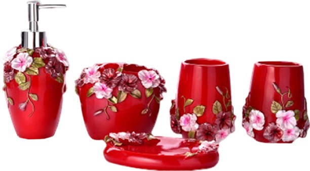 ALANES 5 Piece Resin Bathroom Accessories Set Household - Housekeeping & Laundry Soap Case For  Adults