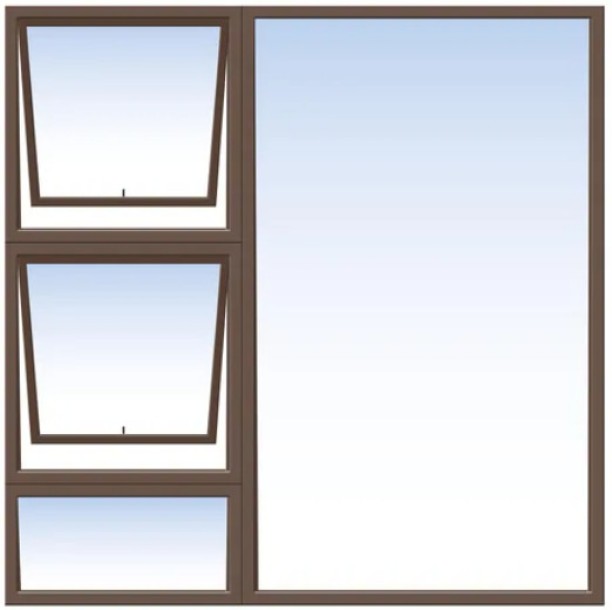 GreenLine Interiors ALUMINIUM WINDOW CHARCOAL 2 VENT W1500MM x H1500MM Exterior Door Frame