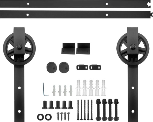 Mix Box Single Door Sliding Barn Door Track Hardware Kit - 1.5m Exterior Door Frame