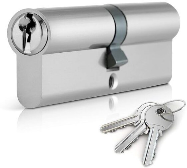 Aluminum Home Safety Cylinder Door Lock With 3 Security Keys - 60mm Aluminium Chrome Door Levers