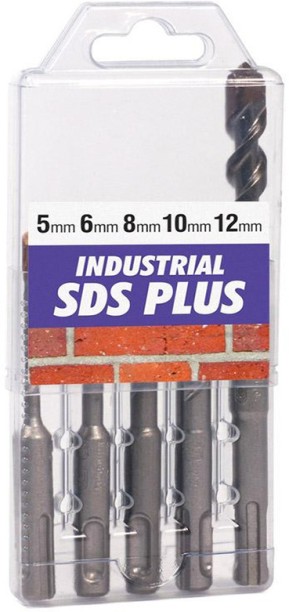 RUWAG 5 Piece SDS Industrial Drill Bit Set: 5-12mm x 110mm Auger Drill Bits Set