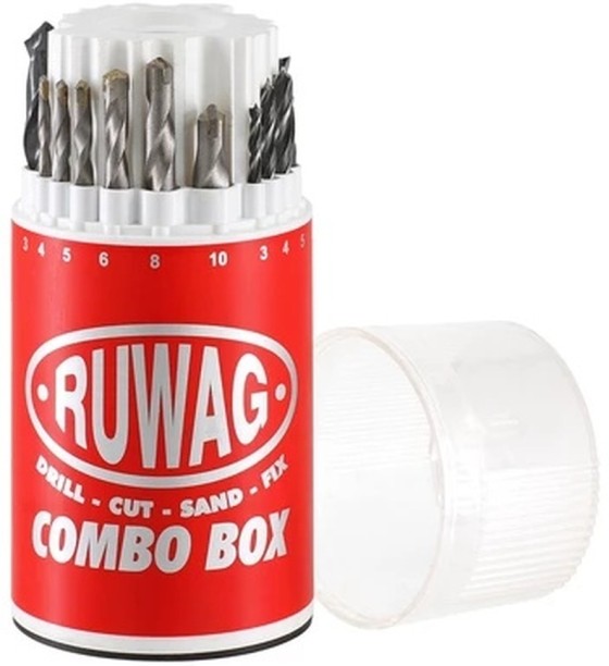 RUWAG 18 Piece Combo Drill Bit Set Standard Metal/Brick/Wood Auger Drill Bits