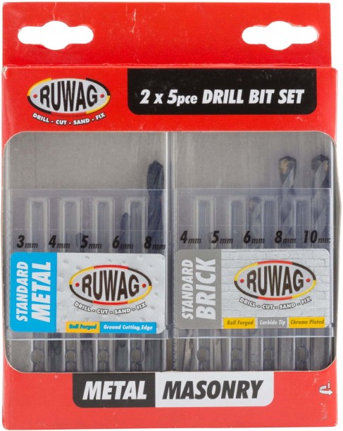 Ruwag Standard Metal Drill Bit Set Masonry Bits Set