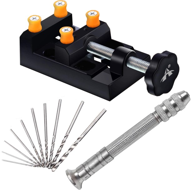 ALANES 12 Pieces Pin Vise Hand Drill Tools Set with Adjustable Clamp Auger Drill Bits Set