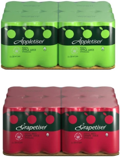 Appletiser & Grapetiser Sparkling Juice Combo Deal – 48 Cans (2 x 24 x 330ml)