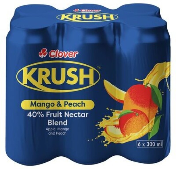 Clover Krush Sparkling Mango & Peach Juice
