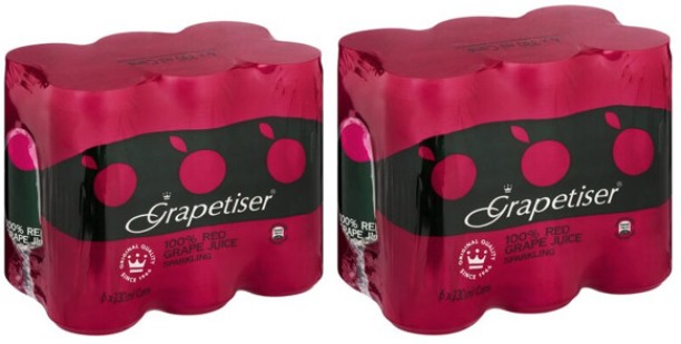 Grapetiser Red Grape Sparkling Juice – 12 Pack (12 x 330ml Cans)