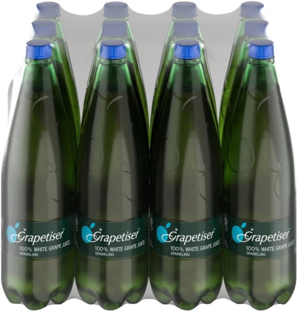Grapetiser 100% Sparkling Grape Juice | 12 x 1.25L Plastic Bottles