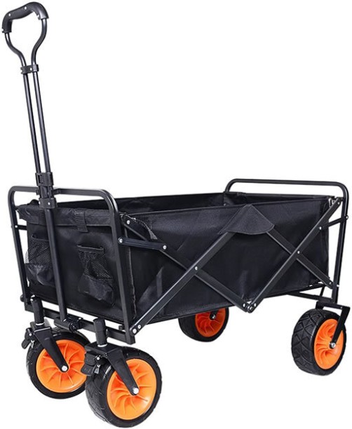 Generic Outdoor Folding Utility Wagon With Adjustable Handle Platform Trolley