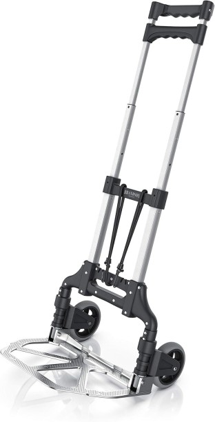 Generic - Aluminium Sack Truck - Transport Trolley up to 70 kg - Stacking Trolley - Telescopic Handle up to 1 m - Foldable - Smooth Wheels - Hand Trucks for Home and Garden - Drinks Crates - Moving Platform Trolley