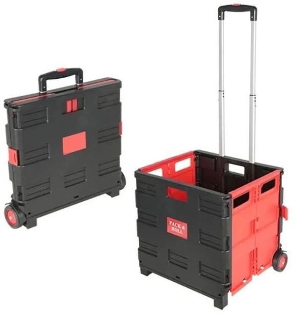 LA Signature Multifunctional Folding Portable Storage Cart with Wheels Platform Trolley