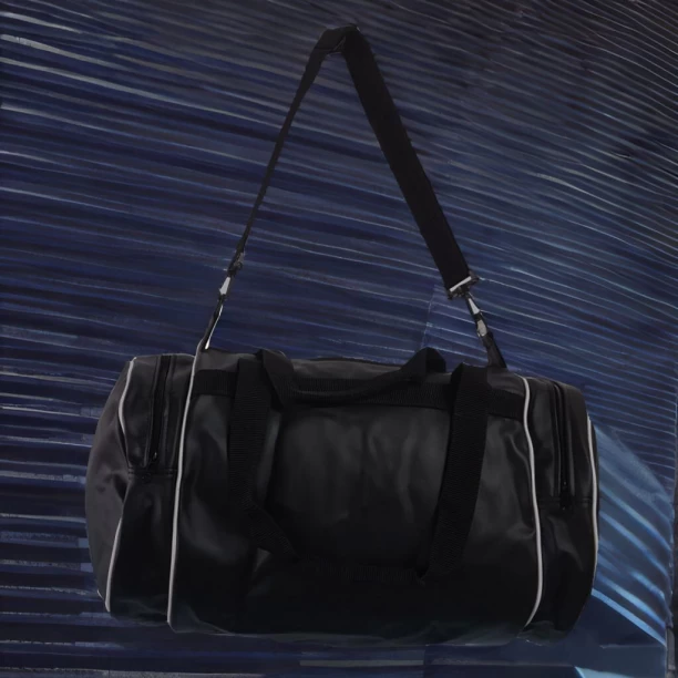 Handel Street Unisex PU Leather with White Trim Gym Duffel Bag 52.855 l