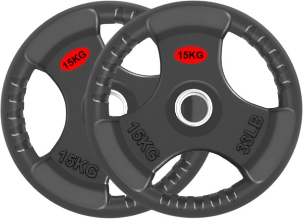 Generic Set of 2 15kg Cast Iron Weight Plates – For Barbells & Bars Adjustable Dumbbells