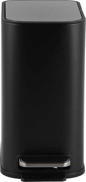 CASA 5L Slimline Rectangle Steel Pedal Bin | Soft Close Lid | Matte Black Stainless Steel Dustbin