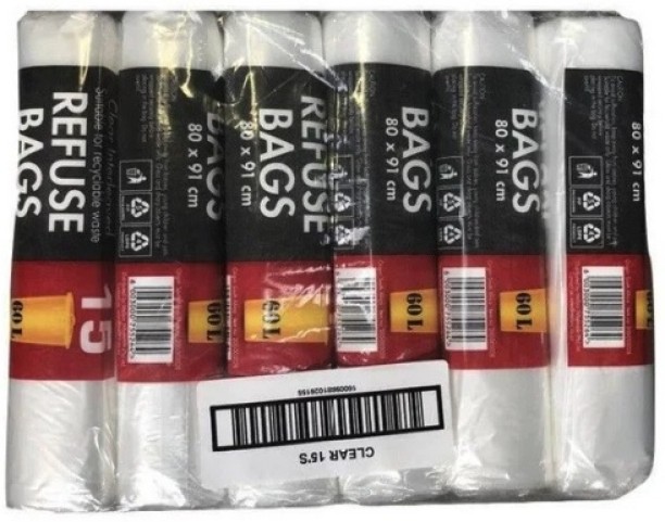 Generic Refuse Bags Clear - 750mm x 900mm Plastic Dustbin