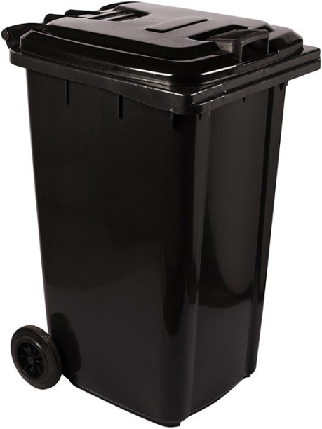 ORM Refuse Wheely Bin Recycled Black 240L Plastic Dustbin