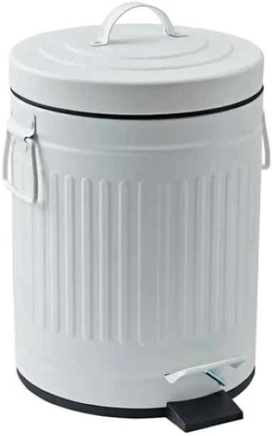 Generic Bathroom Dustbin White 5L Iron Dustbin
