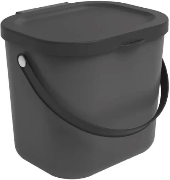 Generic Kitchen Dustbin Organic Plastic Grey 6L D23Xh21Cm Plastic Dustbin