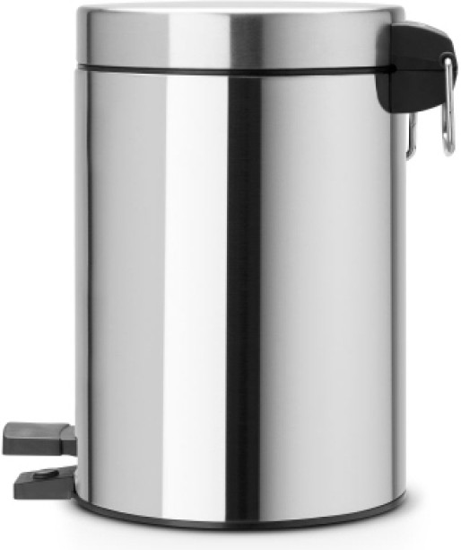 TGM Shiny Dustbin 3lt With Toilet Brush Holder Stainless Steel Dustbin