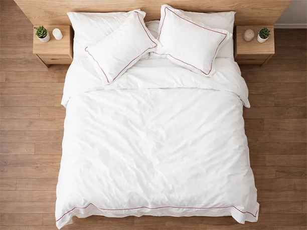 Rey's Fine Linen Oxford Satin Stitch - Premium Collection - Duvet Cover Set (1 Set) Double Cotton Duvet Cover