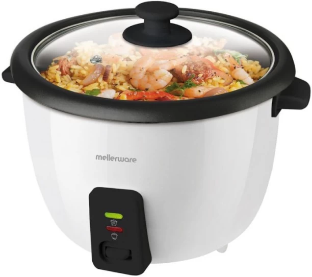Mellerware Rice Cooker With Glass Lid Plastic 300W "Rice Master" Electric Range Cookers