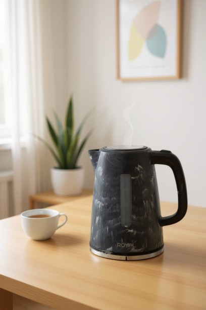 Royal Stylist Marble Look 1.7lt Electric Kettel Black Electric Kettle