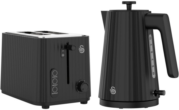 Swan Wave Cordless Kettle and 2 Slice Toaster Breakfast Pack Electric Kettle