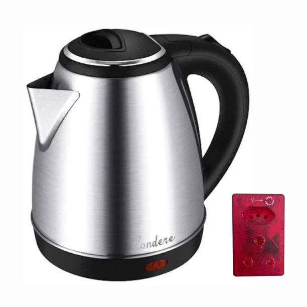 Electric Kettle Silver With Surge Protector Electric Kettle