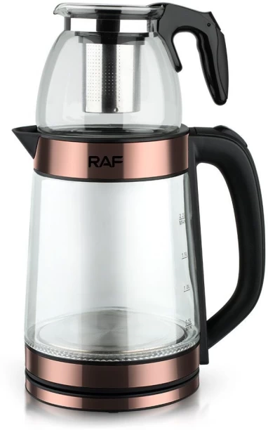 Raf Electric Glass Kettle with Glass Teapot 1L & 2.2L Electric Kettle
