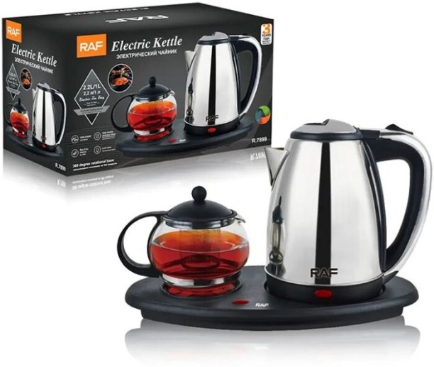 RAF 2 in 1 Electric Kettle 2.2L stainless stell With Auto Shut Off Function Electric Kettle