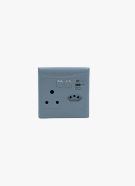 NUR NEU Type-C And USB-A Single Wall Socket Plug - Type C - 3.0A/5V 16 A M Socket