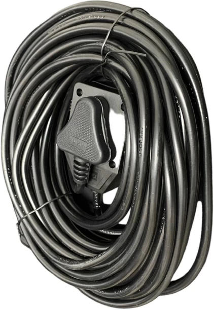 WOODLY 20M Extension Cord - Black 16A.250V Three Pin Plug