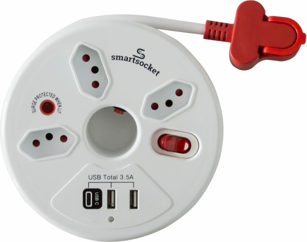 Smartsocket Compact Surge Protected USB Hub Round 3.5 Amp Three Pin Plug