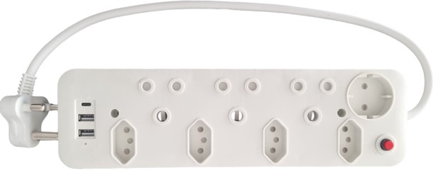 Alphacell Multiplug - 8 way with2xUSB+TypeC + overload Power Plug
