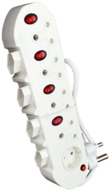 Generic 9 Way Multi Plug Power Adaptor, Schucko & Euro with Switches 15 A C Socket