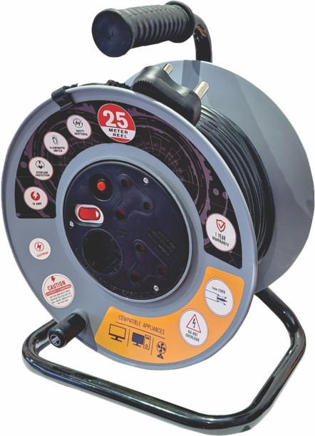 Electricmate 25m 10 Amp Plastic Extention Reel 10 A D Socket