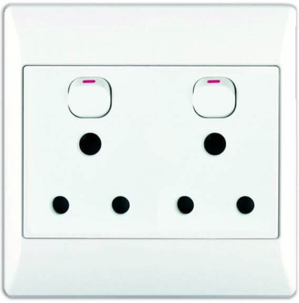 Perfect Dealz 2 x 16A Switched Outlet 4×4 With White Cover Plate 16 A D Socket
