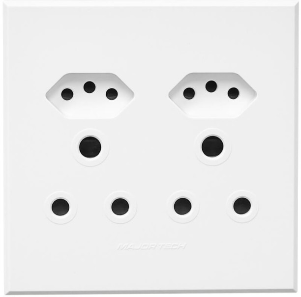 Major Tech Double RSA, Double V-Slim White-3VW24 16 A D Socket