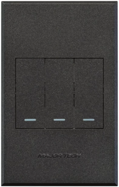 Major Tech Three Lever One-Way Switch Graphite-3V113GG 16 A Manual  Electrical Switch