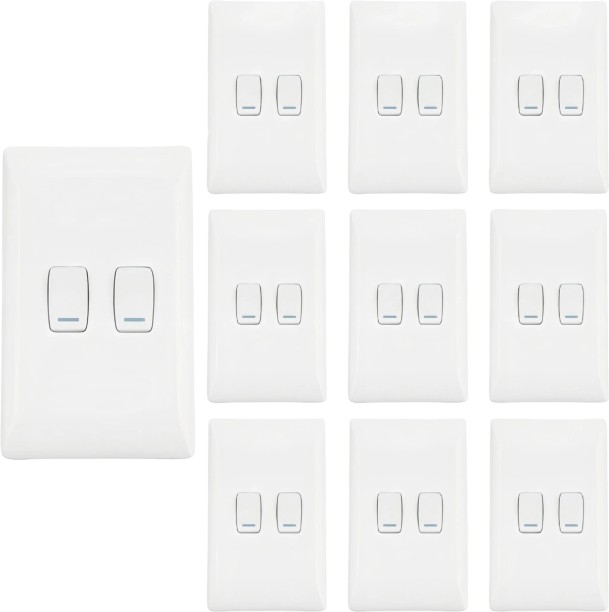 AIYI 10-Pack 2-Gang 2-Way 2x4 16A Wall Light Switch AY271-004 16 A Manual  Electrical Switch