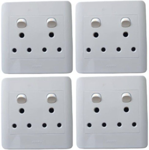 GOODACE 4 Pack Double Wall Socket 4x4 16 A Manual  Electrical Switch