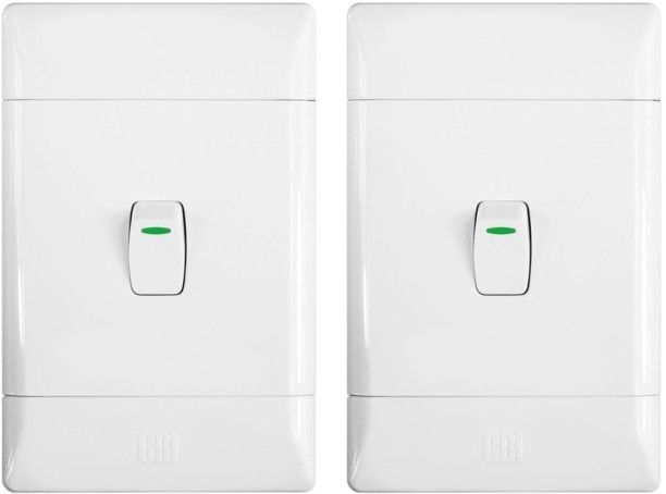 Cbi Light Switch 1L 1W 2X4 White 16 A Manual  Electrical Switch