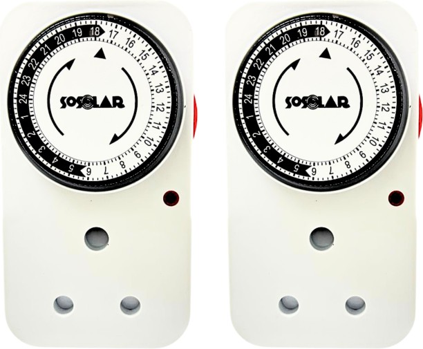 Sosolar 24 hours Plug in Timer Mechanical Pack of 2 Programmable Electronic Timer Switch