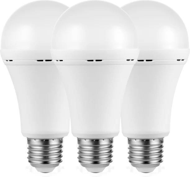 Switched 5W A60 Rechargeable E27 LED Light Bulb Warm White -3 Pack Bulb Emergency Light