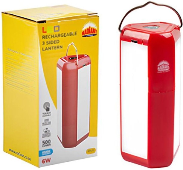 Radiant Rechargeable 3 Sided Lantern Red LED 6w 6500K Lantern Emergency Light